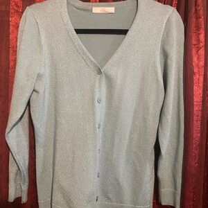 LIN Woman’s Metallic Sparkle Cardigan Sweater